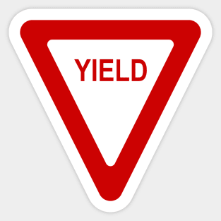 Yield Sign Symbol In Red Sticker